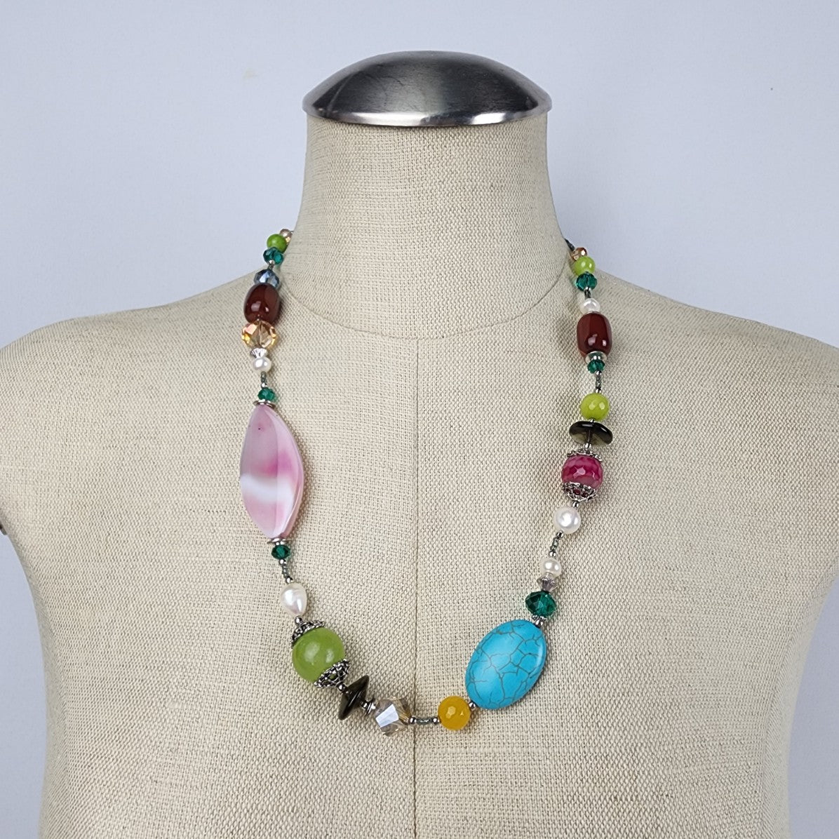 Colorful Glass Beaded Necklace