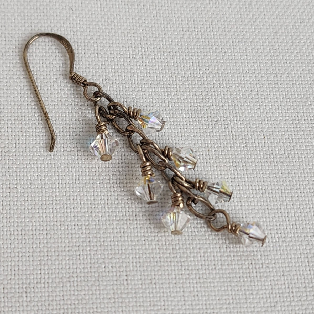 925 Sterling Crystal Bead Drop Earrings