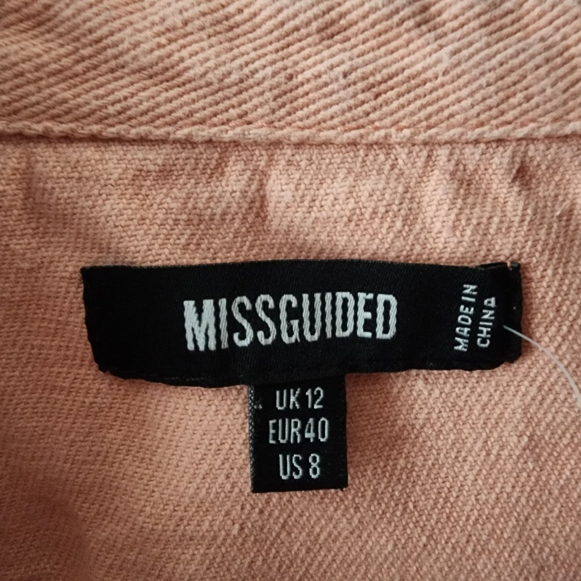 Missguided Pink Denim Button Up Top Shacket Size 8