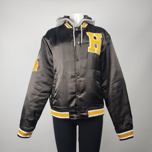 Harry Potter Brown Hogwarts Hufflepuff Varsity Letterman Jacket Size S