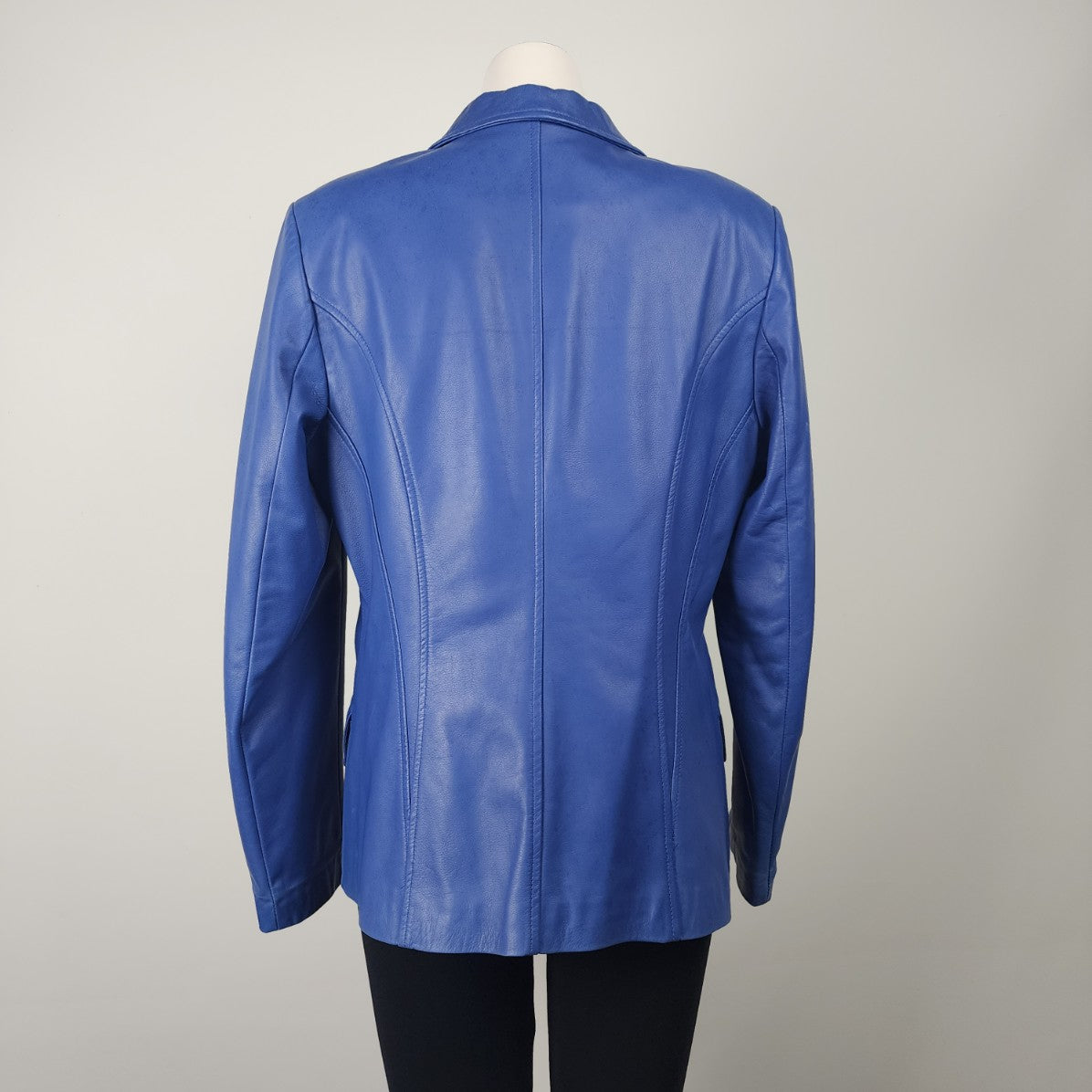 Danier Blue Leather Blazer Jacket Size L