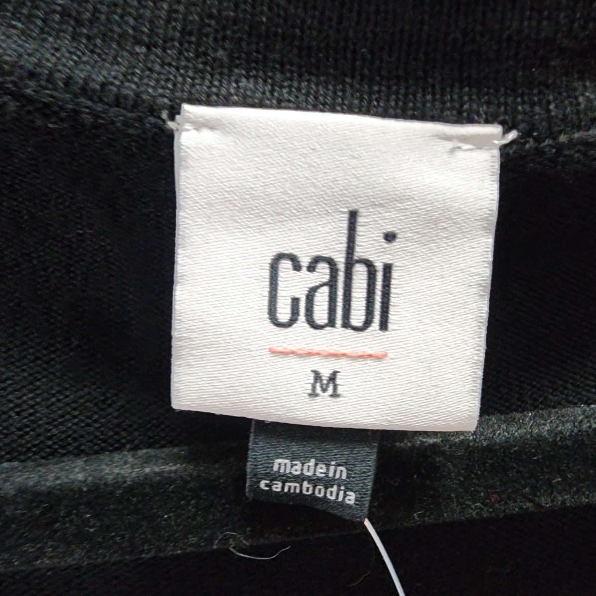 CABI Black Cotton Knit Goals Button Up Cardigan Size M