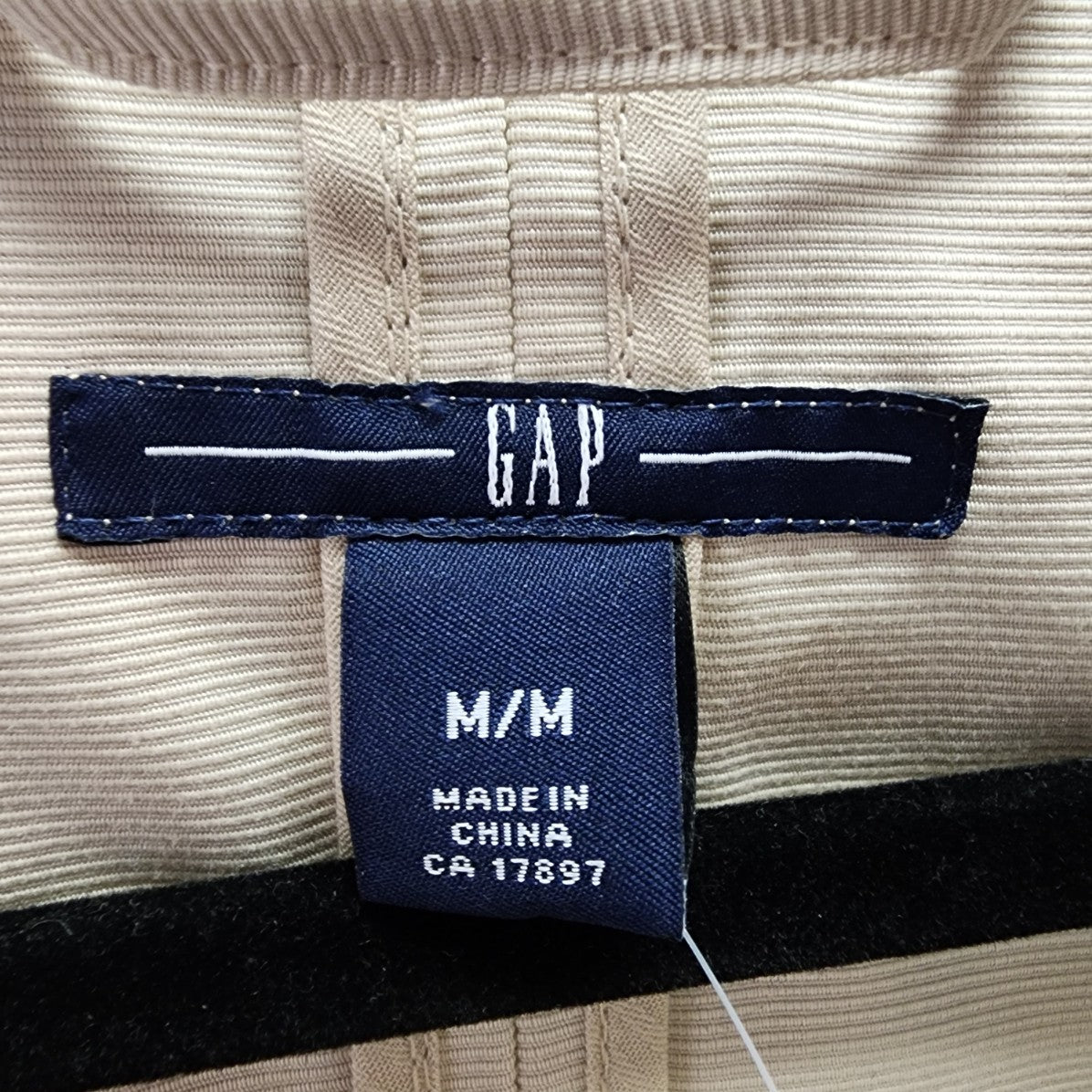 Gap Cream Cotton 3/4 Sleeve Zip Up Jacket Size M