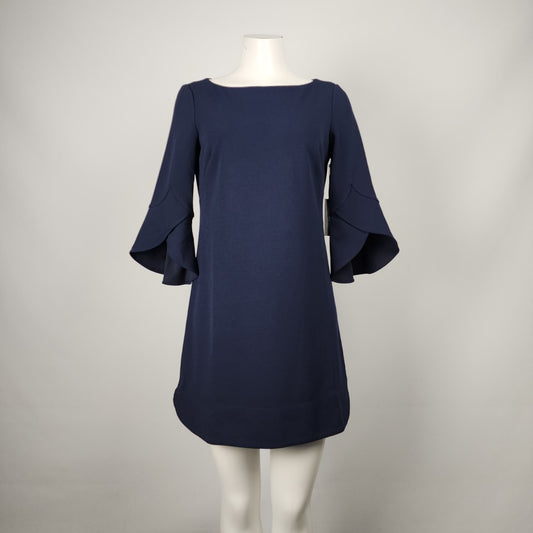 Vince Camuto Navy Blue Flare Sleeve Dress Size 4