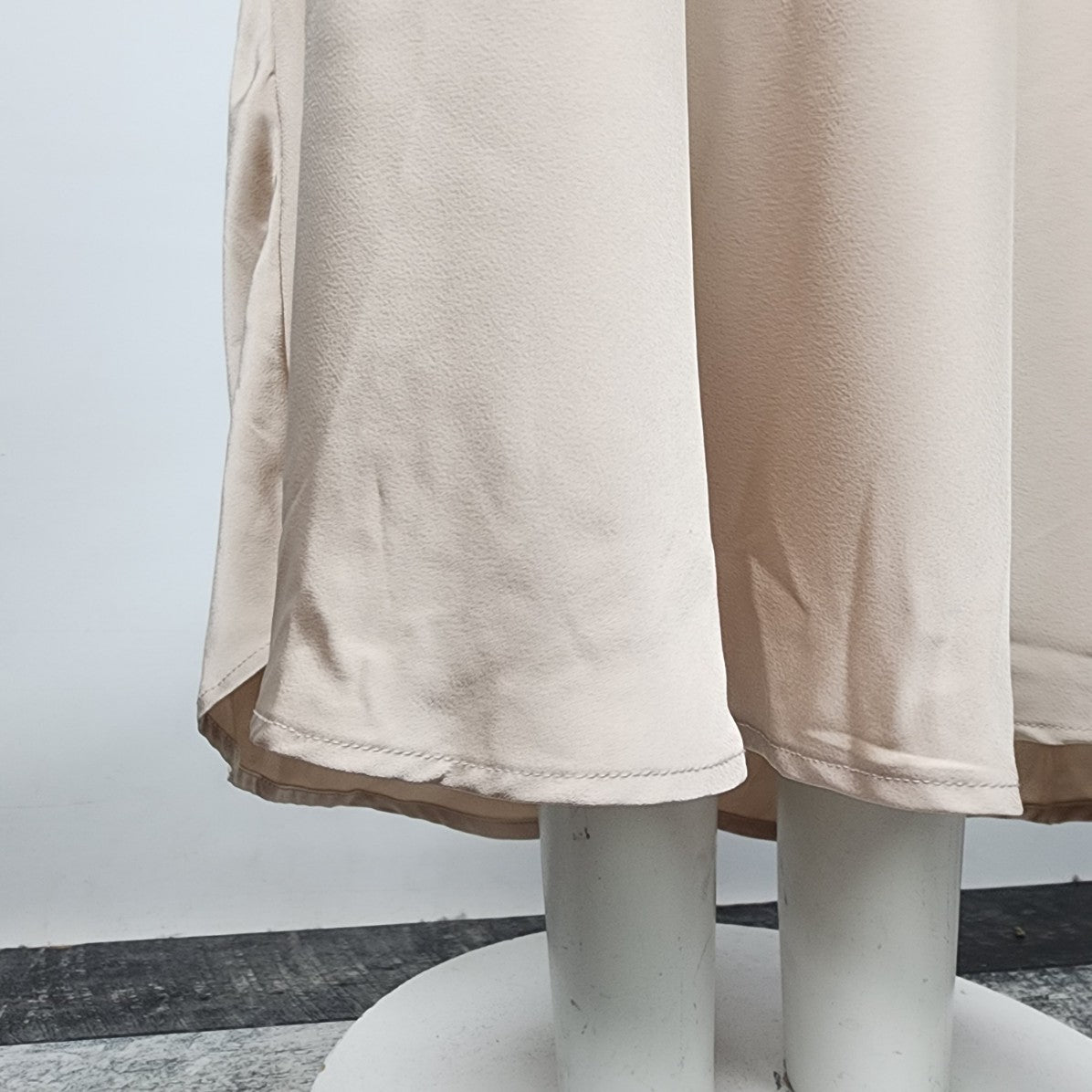 Nude Silky Cowl Neck Slip Dress Size M