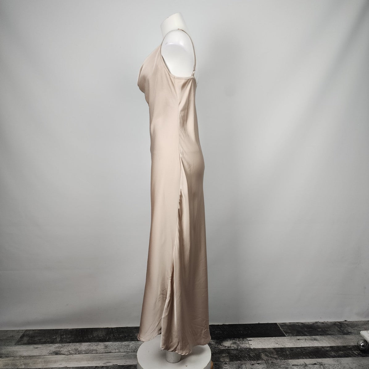 Nude Silky Cowl Neck Slip Dress Size M