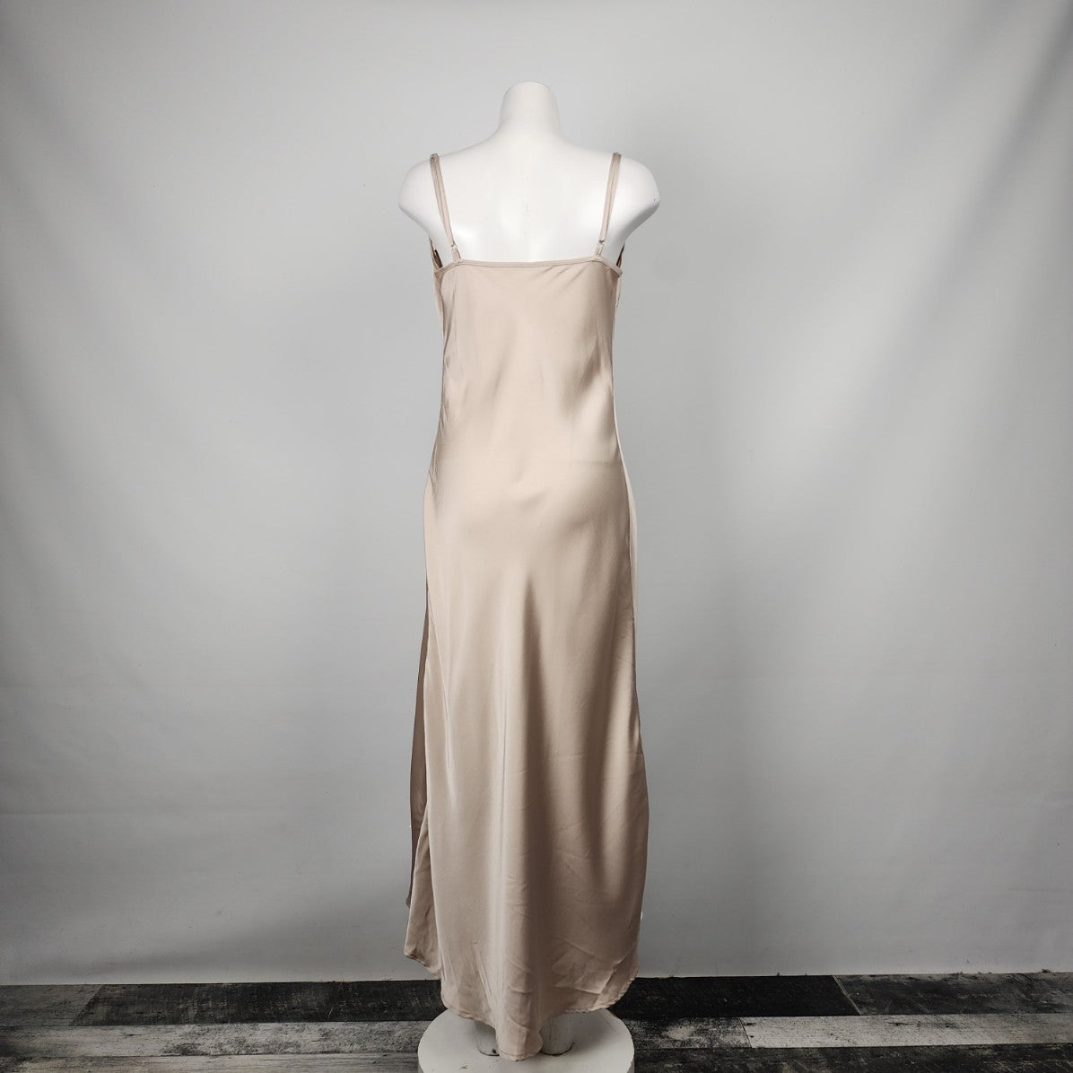 Nude Silky Cowl Neck Slip Dress Size M