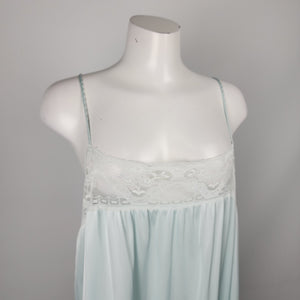 Vintage Van Raalte Blue Lingerie Slip Dress Size M