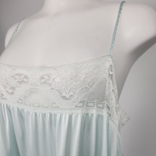 Vintage Van Raalte Blue Lingerie Slip Dress Size M
