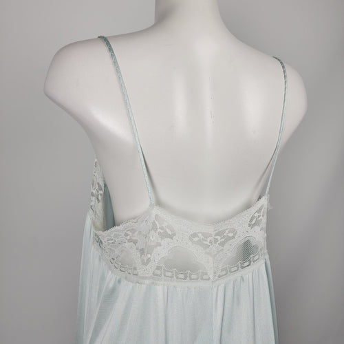 Vintage Van Raalte Blue Lingerie Slip Dress Size M