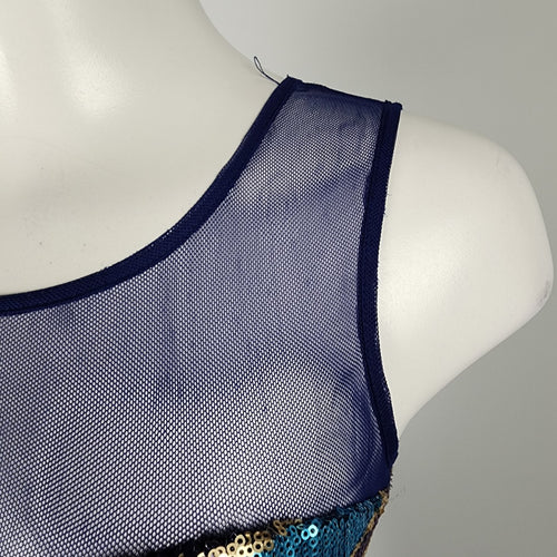 As U Wish Blue & Purple Sleeveless Sequined Mini Dress Size S