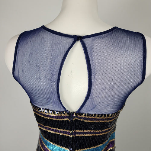 As U Wish Blue & Purple Sleeveless Sequined Mini Dress Size S