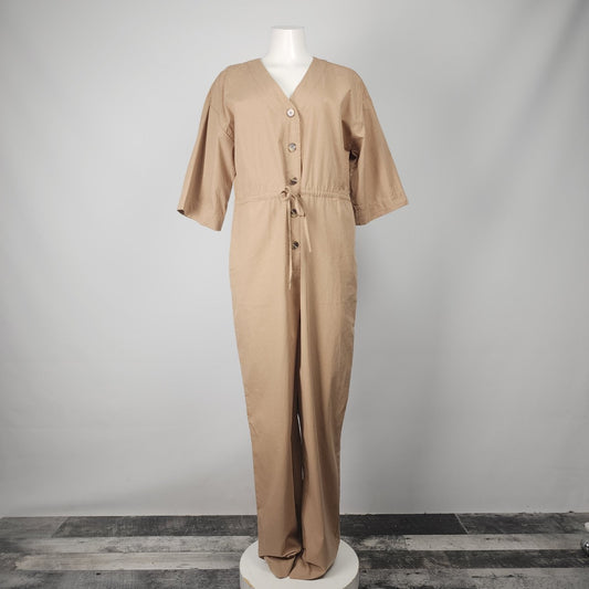 Frank & Oak Beige Cotton Jumpsuit Size M