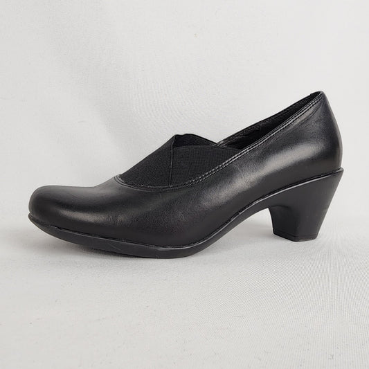 Easy Spirit Black Leather Heeled Shoes Size 7.5