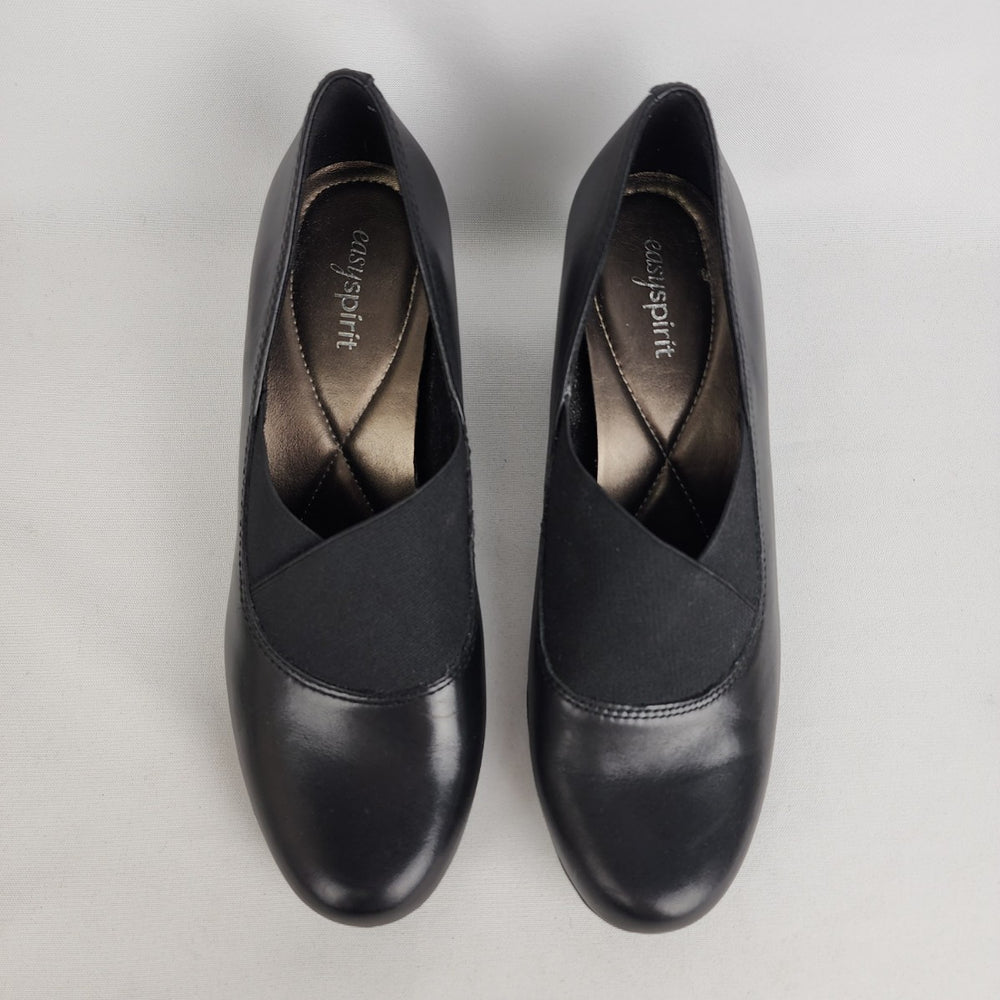 Easy Spirit Black Leather Heeled Shoes Size 7.5