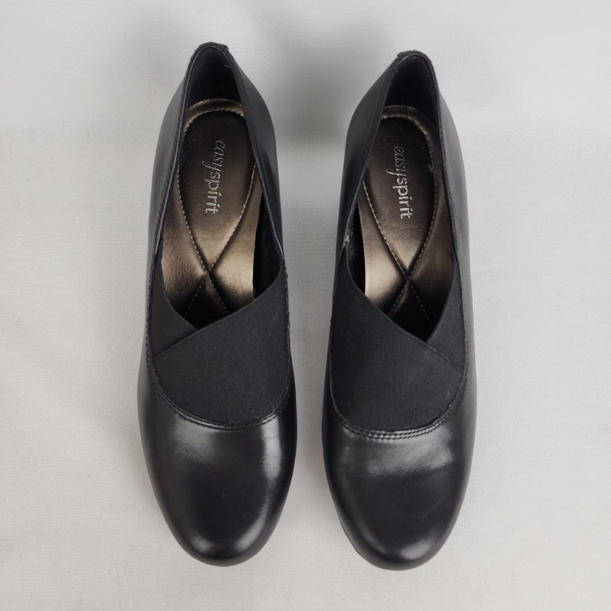 Easy Spirit Black Leather Heeled Shoes Size 7.5