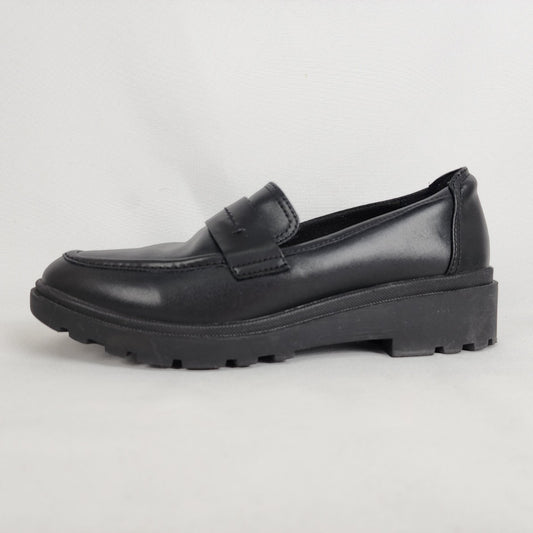 Clark's Collection Black Vegan Leather Chunky Loafers Size 9.5