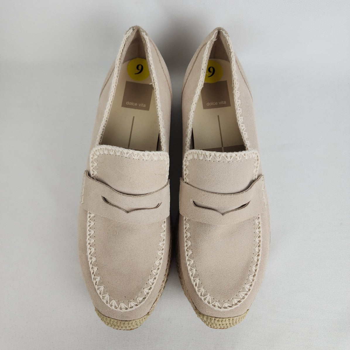 Dolce Vita Cream Suede Platform Loafers Size 9