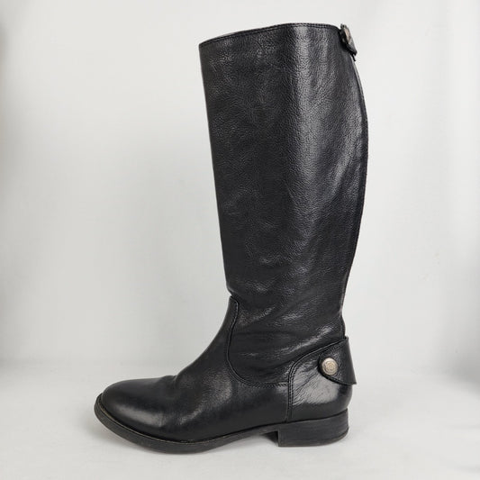 Arturo Chiang Black Leather Riding Boots Size 9