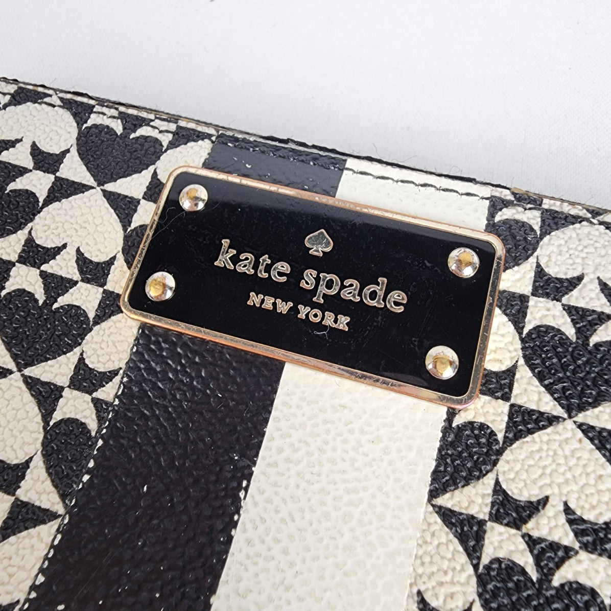 Kate Spade Black Monogram Zip Around Wallet