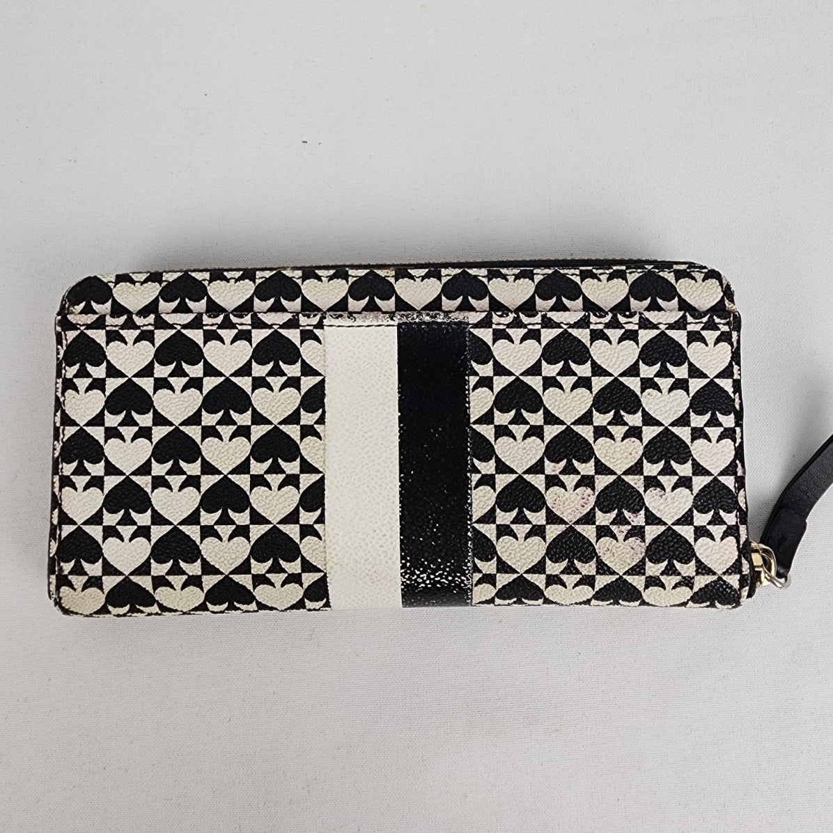 Kate Spade Black Monogram Zip Around Wallet