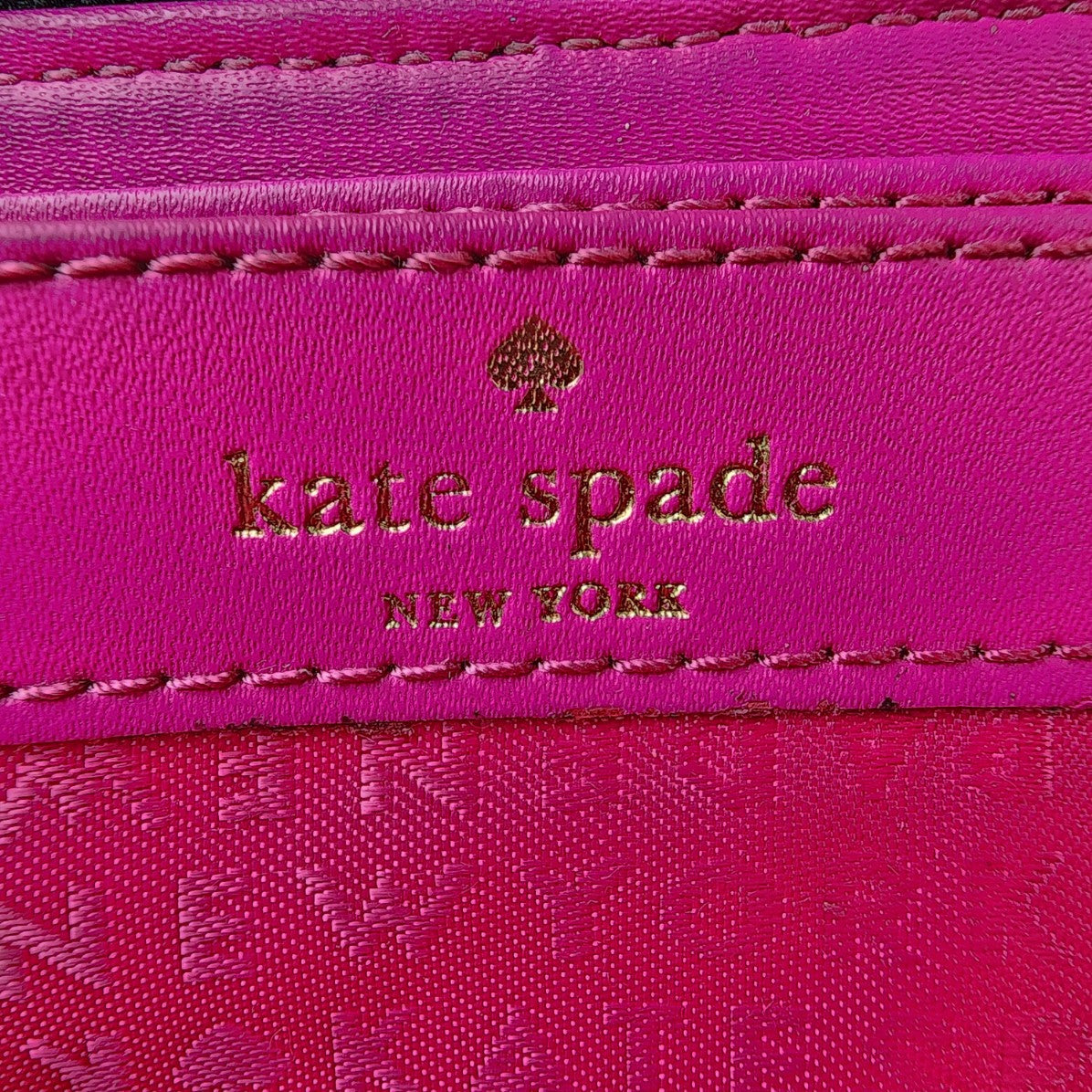 Kate Spade Black Monogram Zip Around Wallet