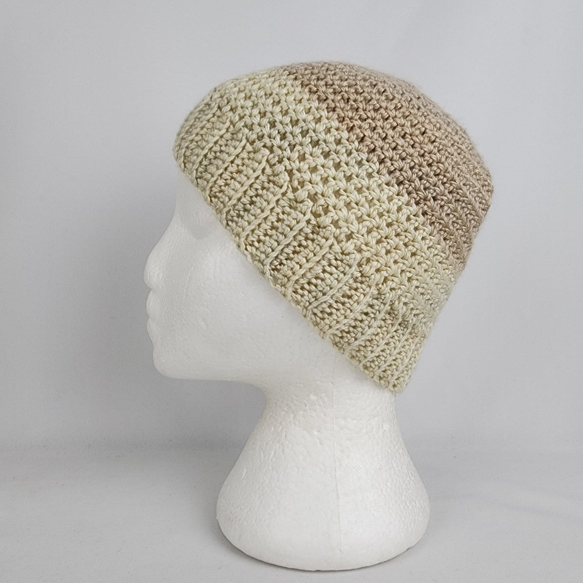 Handmade Cream Knit Pony Tail Toque