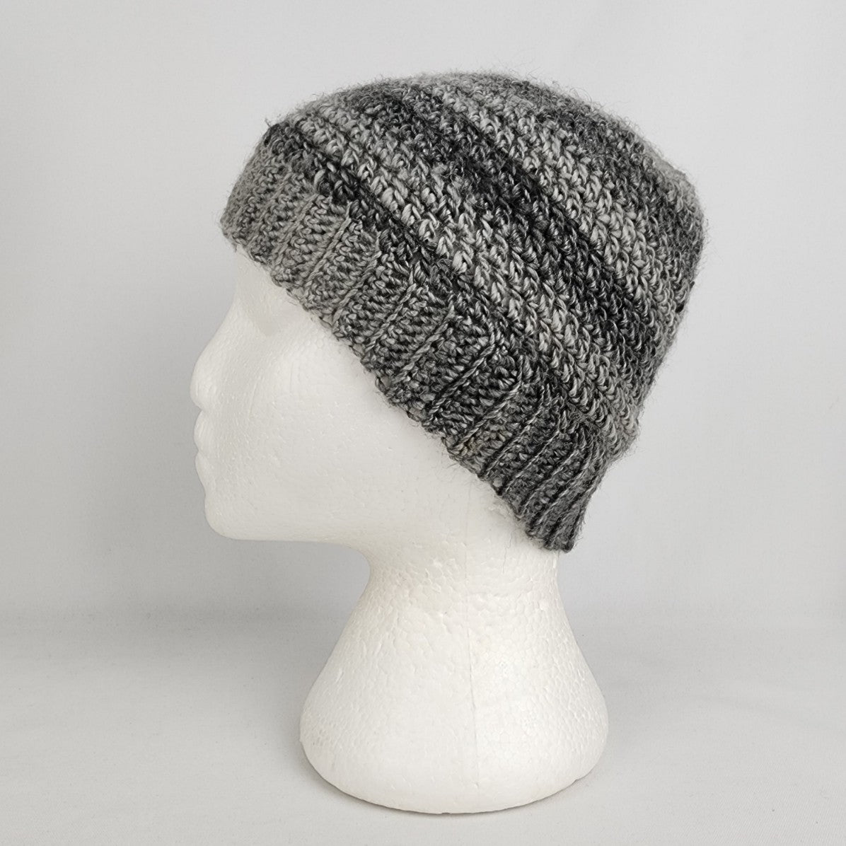 Handmade Grey Knit Pony Tail Toque