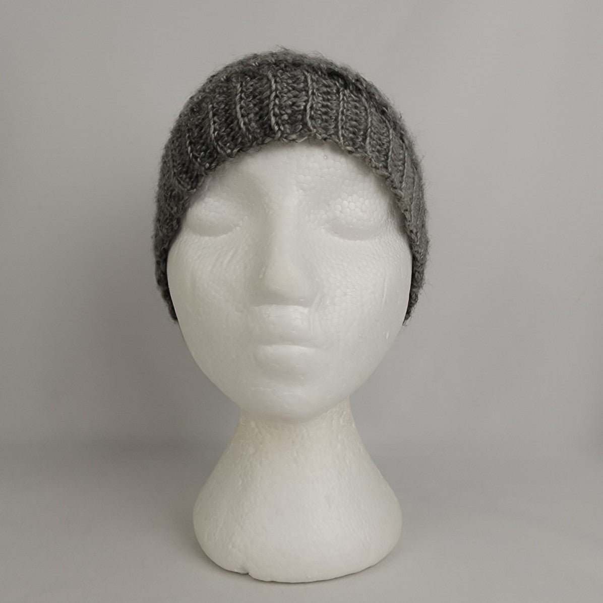 Handmade Grey Knit Pony Tail Toque