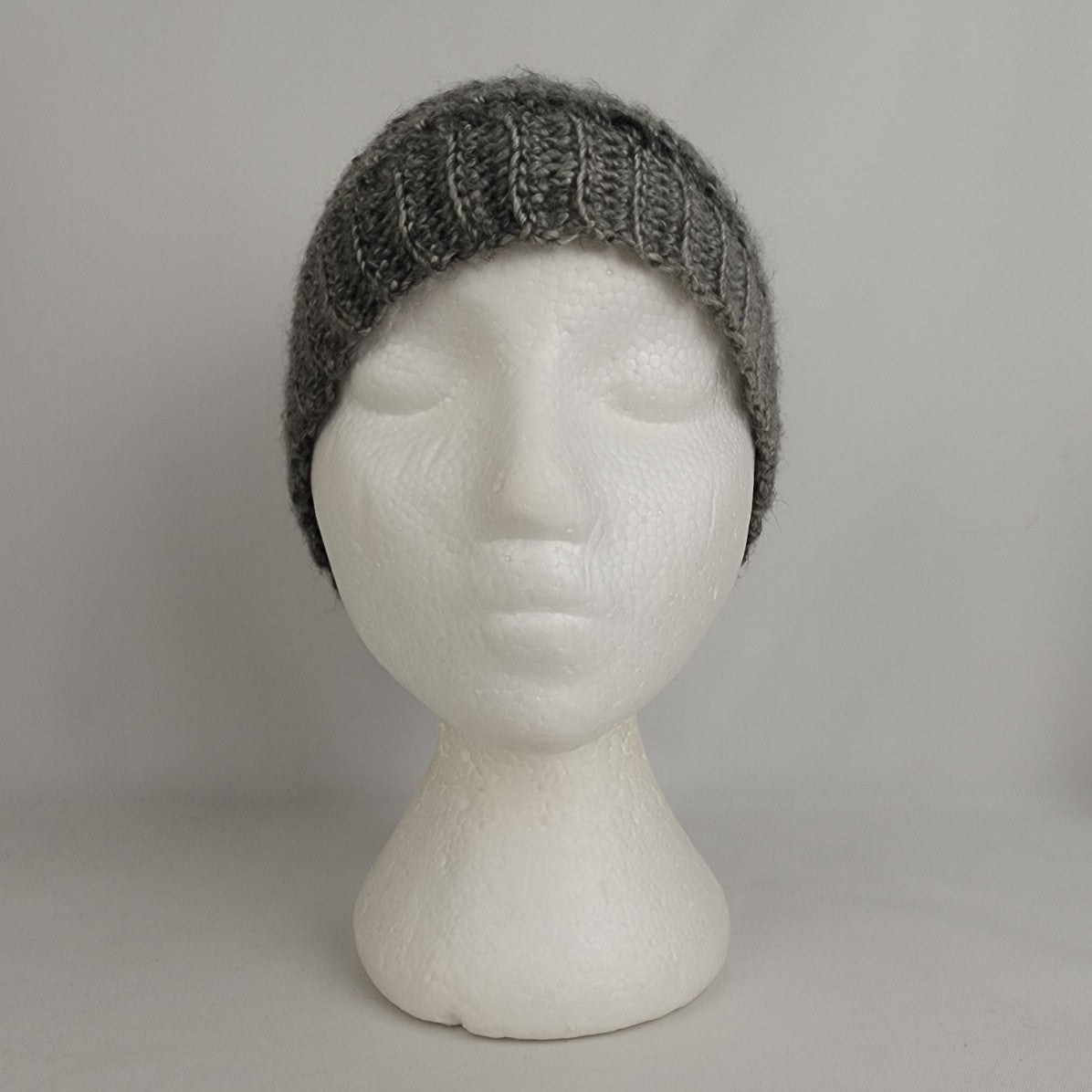 Handmade Grey Knit Pony Tail Toque