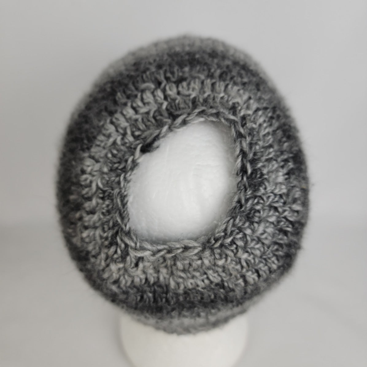 Handmade Grey Knit Pony Tail Toque