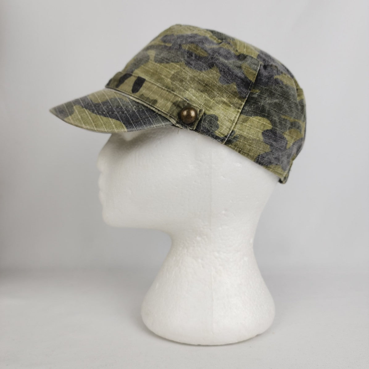 Green Camo Cotton Cabbie Hat