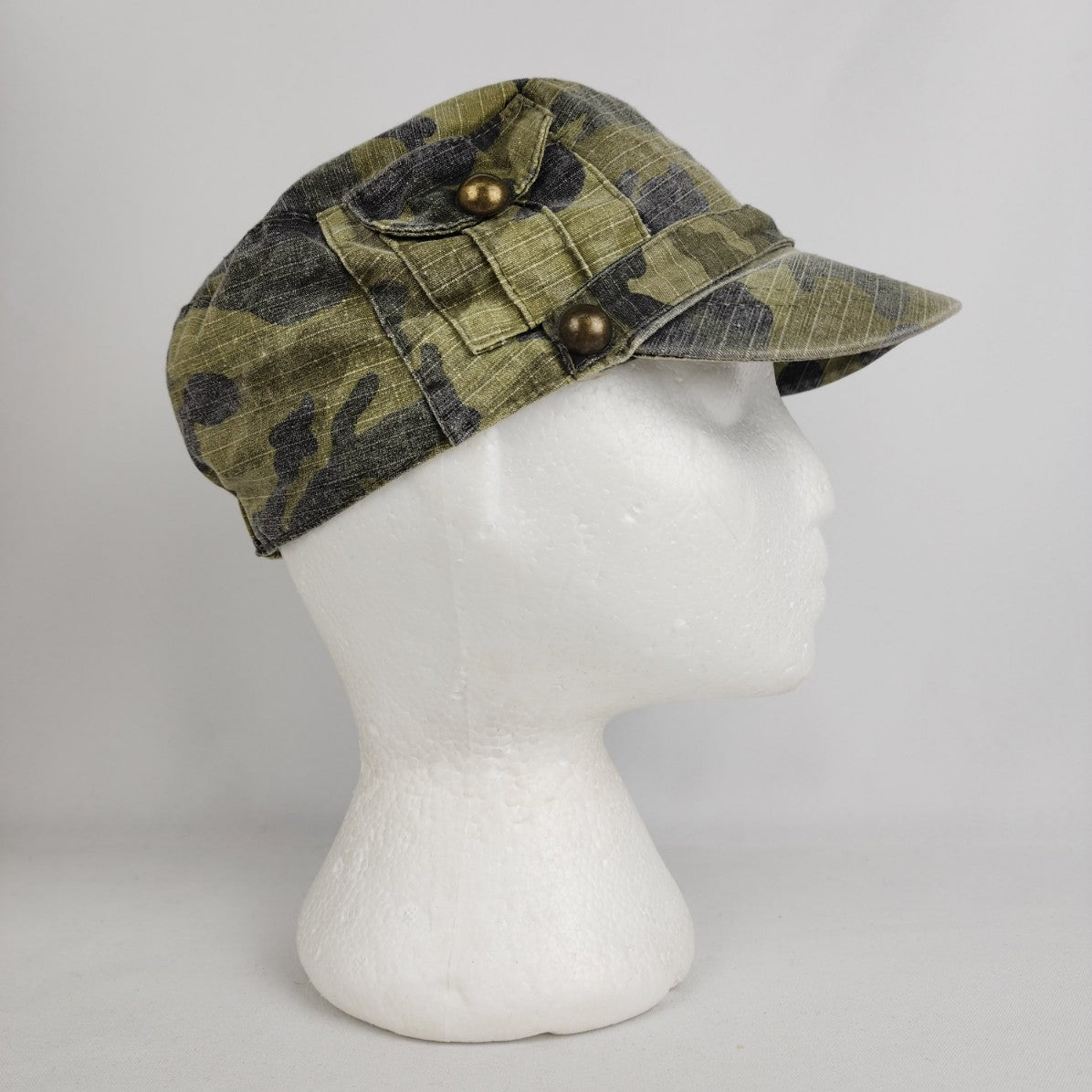 Green Camo Cotton Cabbie Hat