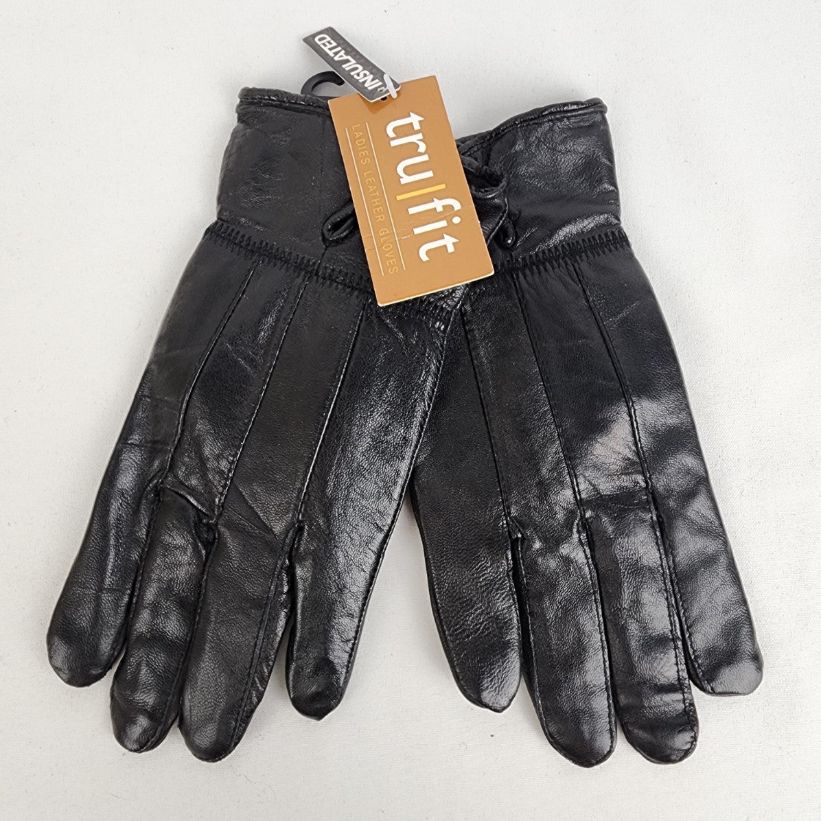 Tru Fit Black Leather Gloves