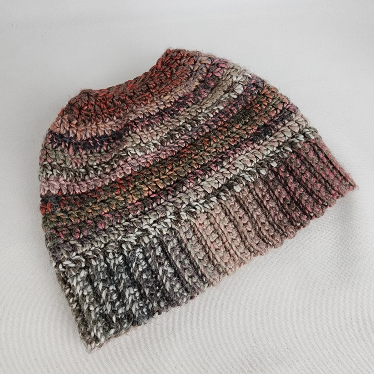 Handmade Pink Knit Pony Tail Toque