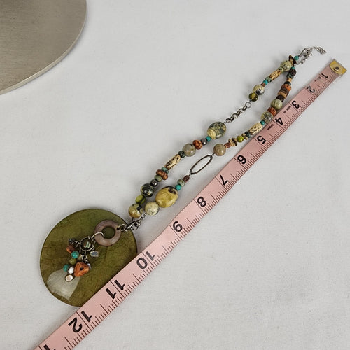 Silpada Kabkaban Wood Leaf Green 925 Sterling Silver Necklace