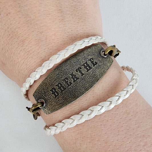 Lenny & Eva Bronze Inspirational Breath Braided Wrap Bracelet