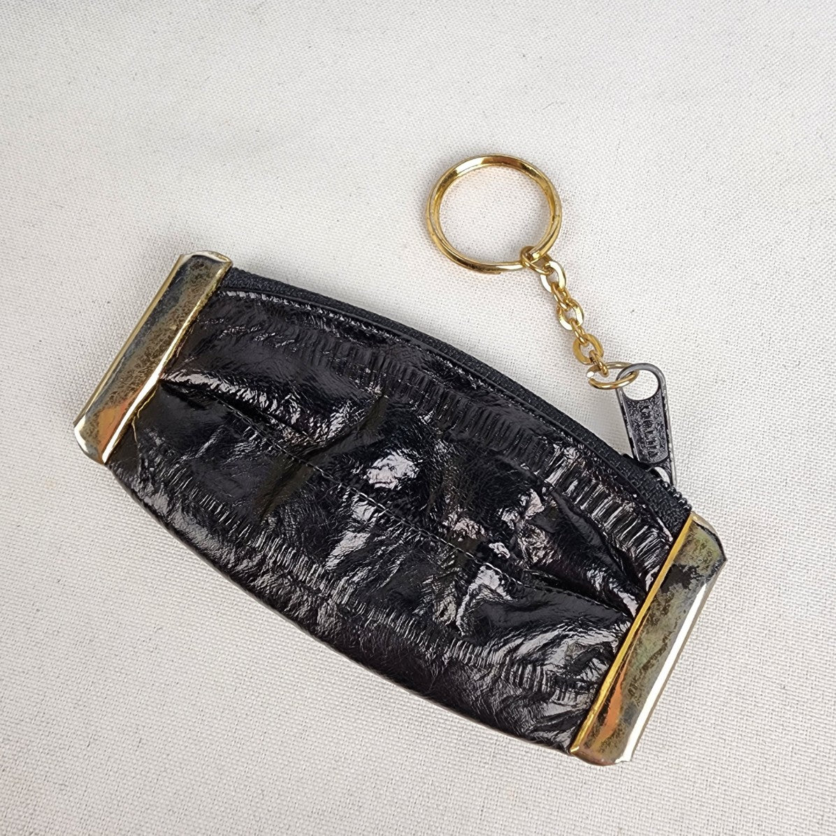 Vintage Black Eel Skin Clutch purse & Change Purse