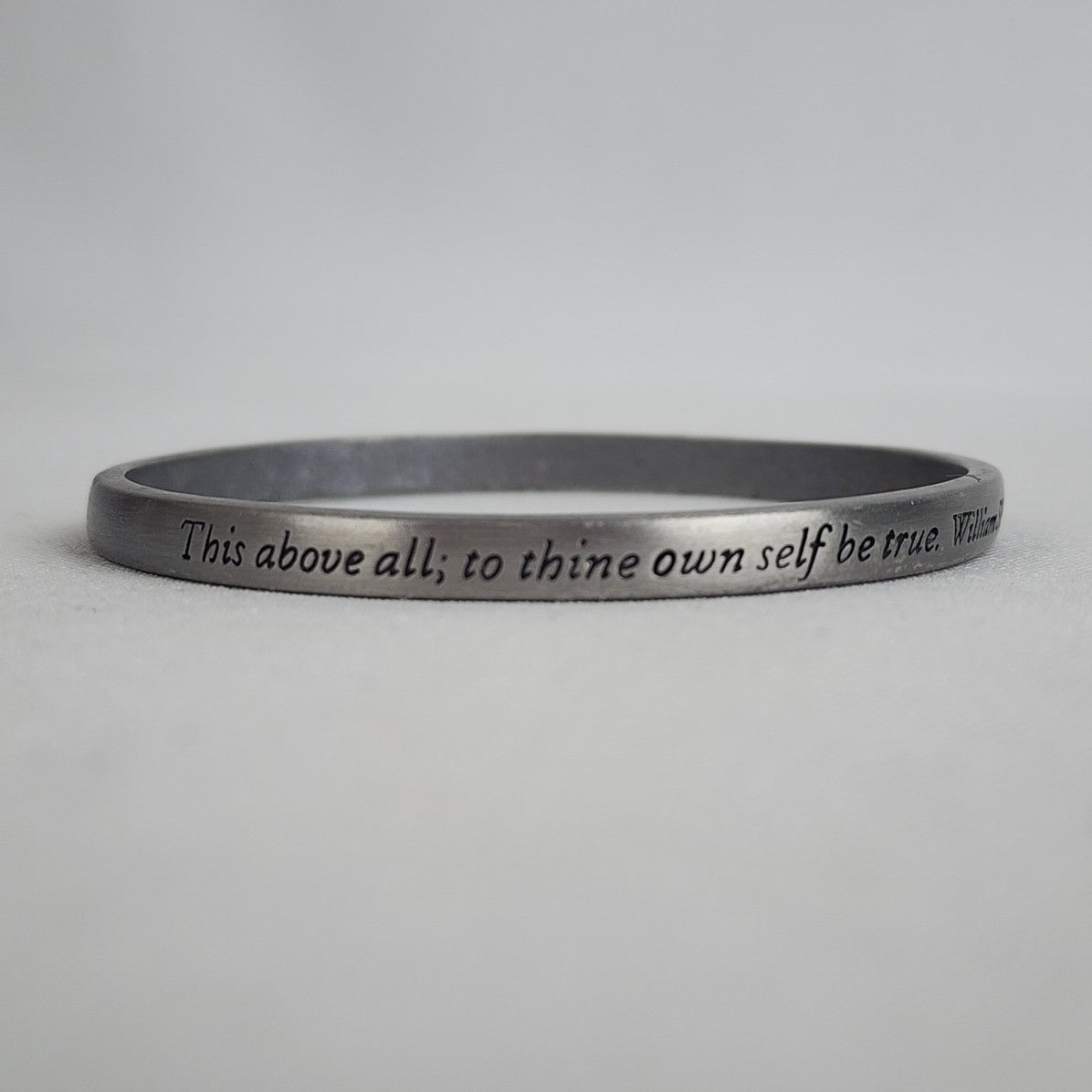 William Shakespeare Inspirational Quote Silver Bangle Bracelet