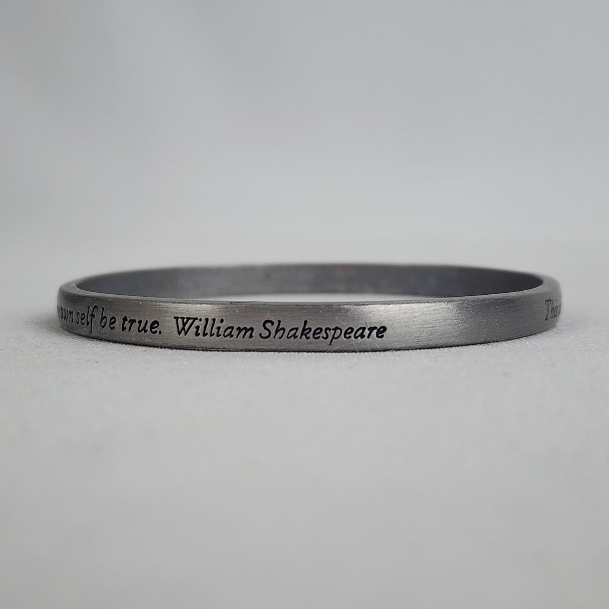 William Shakespeare Inspirational Quote Silver Bangle Bracelet