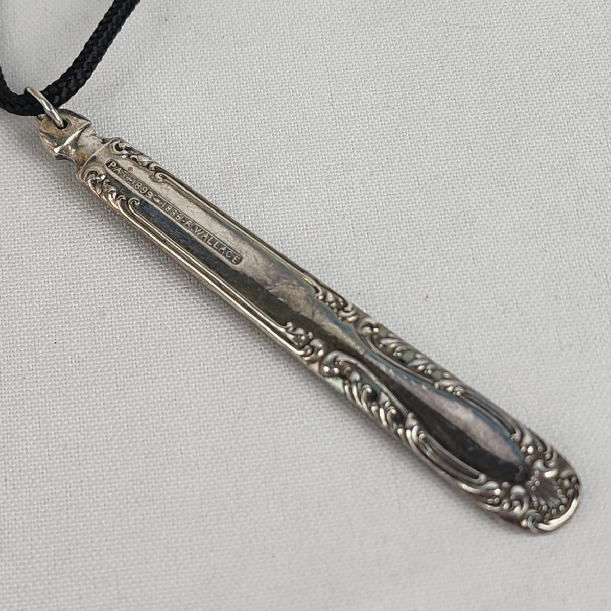 Vintage Silverware Pendant Chord Necklace