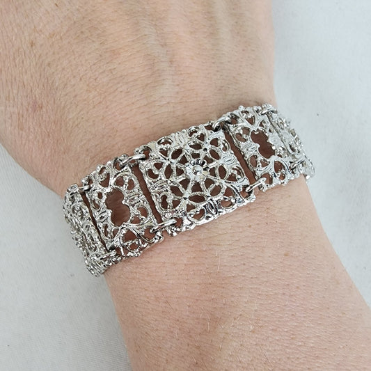 Vintage Silver Tone Link Bracelet