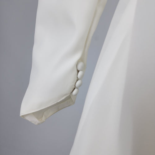 Vintage 60s White Beaded Lace Skirt Wedding Gown Size XS