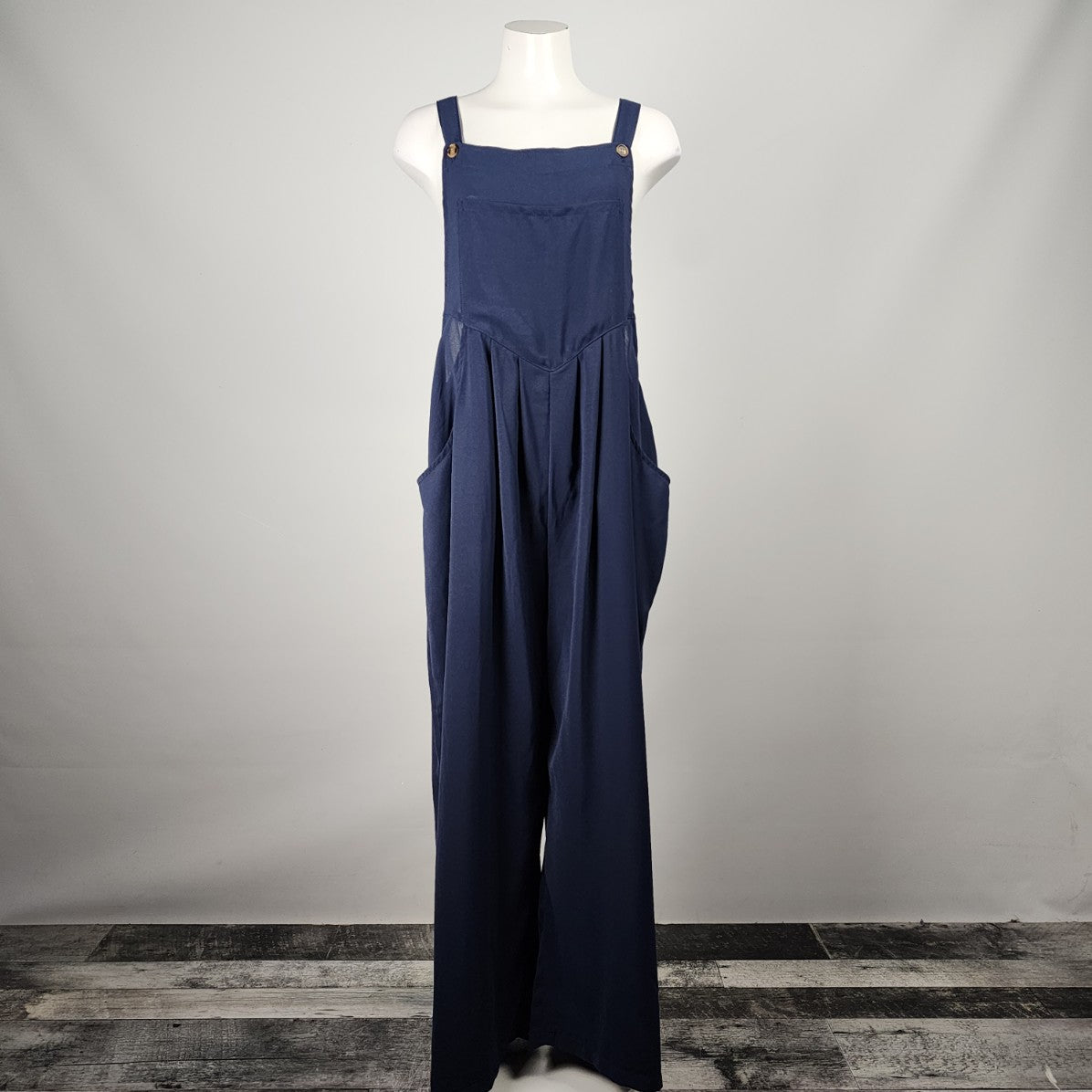 Blue Draped Front Overalls Size L/XL