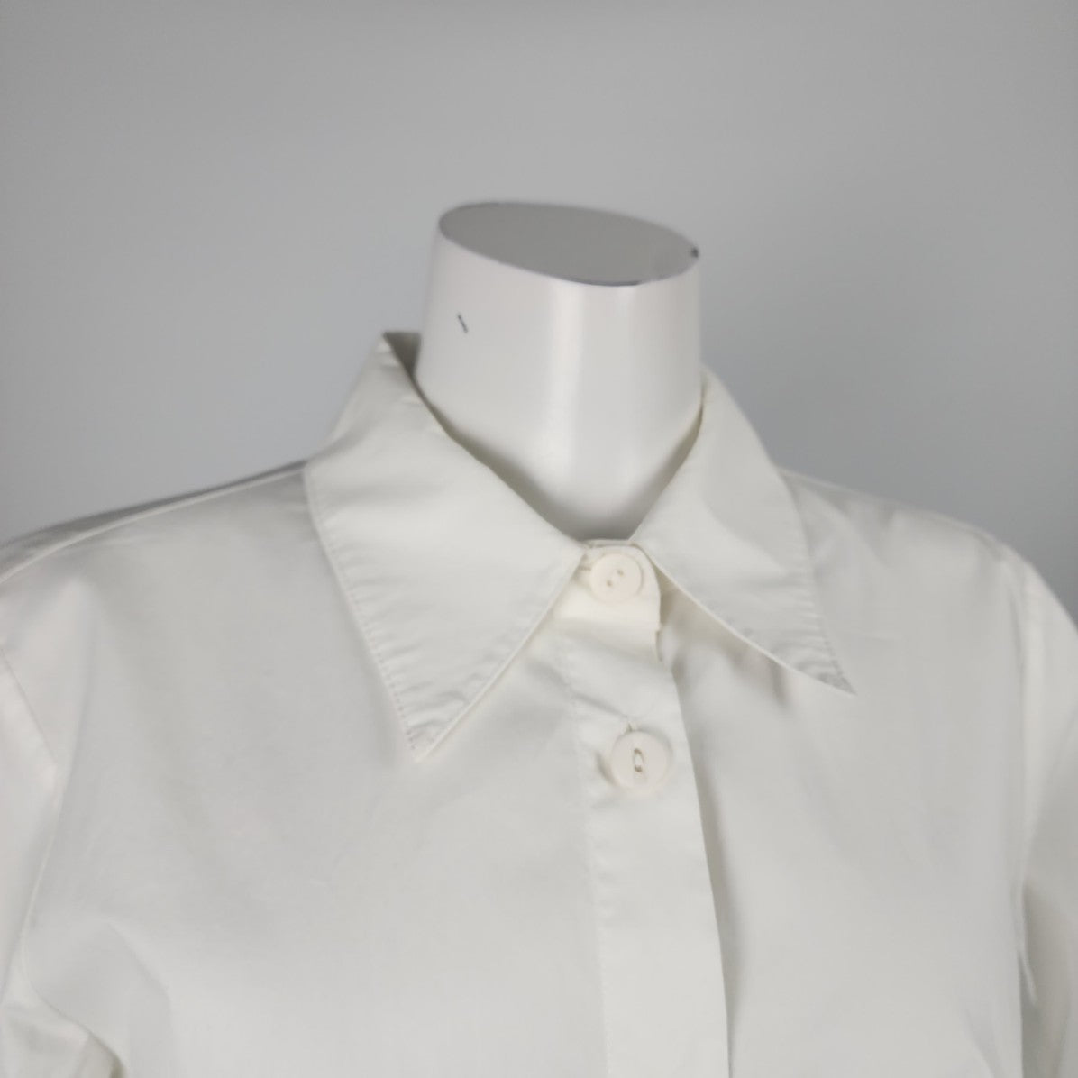 LUUKAA White Asymmetrical Button Up Tunic Blouse Dress Size 12