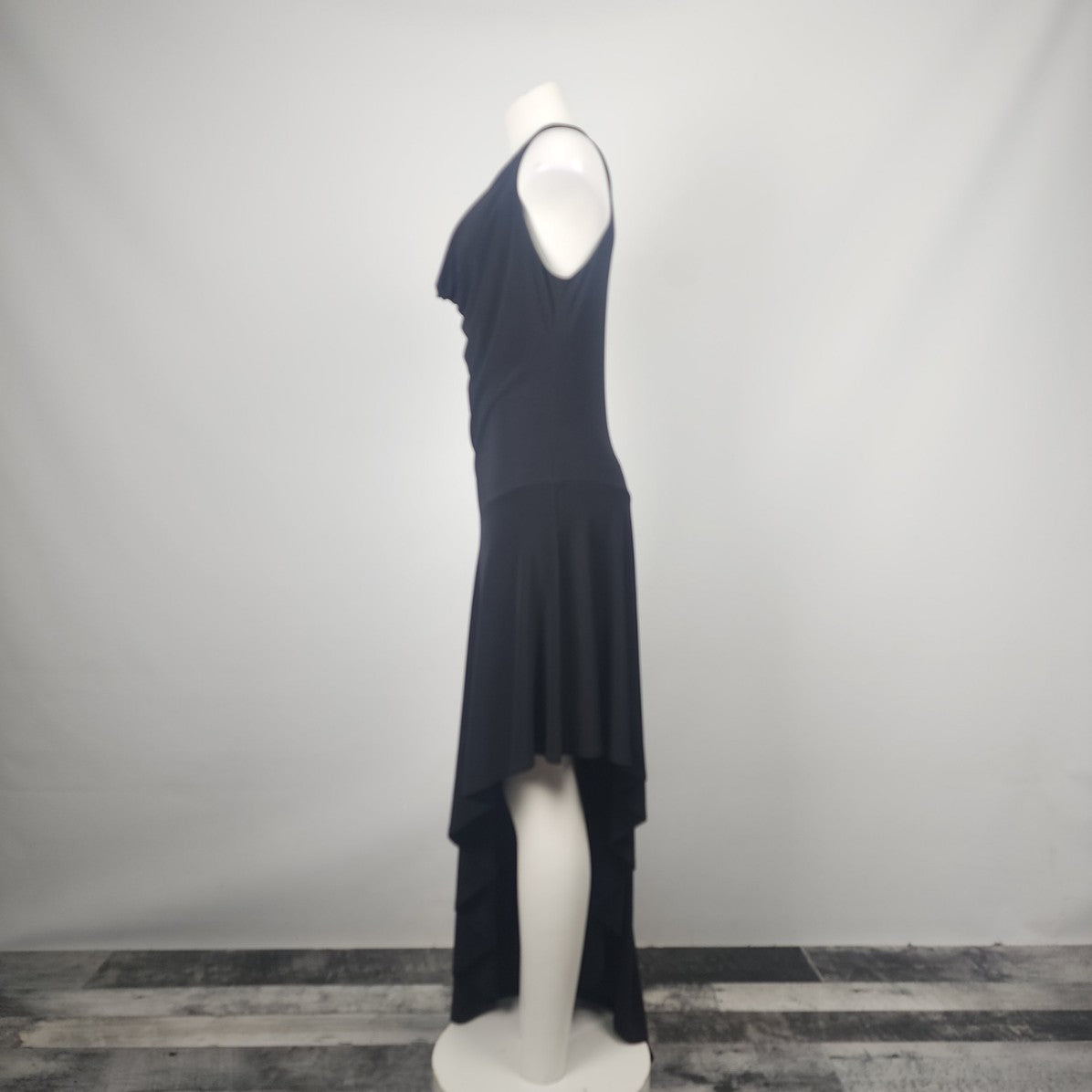 Joseph Ribkoff Black Asymmetrical Cowl Neck Sleeveless Dress Size 12