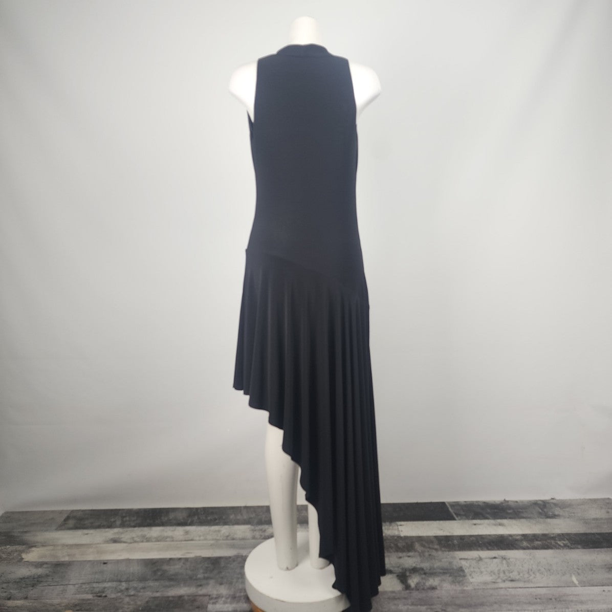 Joseph Ribkoff Black Asymmetrical Cowl Neck Sleeveless Dress Size 12