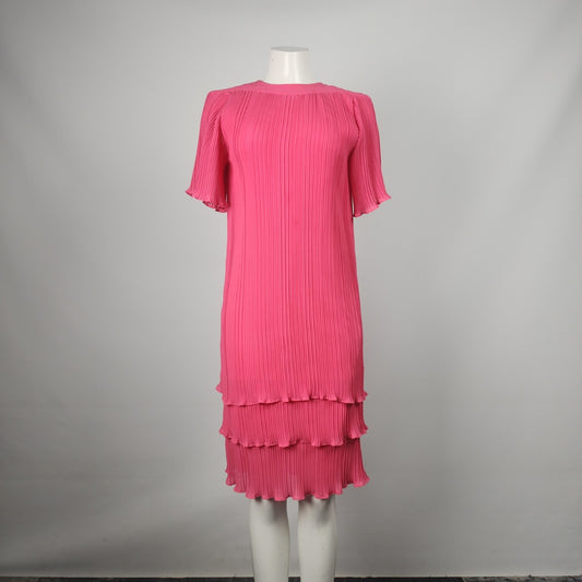 Vintage Lori Anne Pink Pleated Knee Length Dress Size S/M