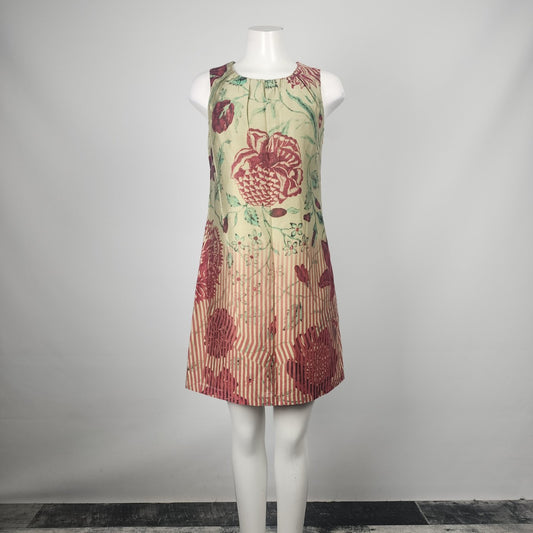 Desigual Green & Red Floral Sheath Dress Size S