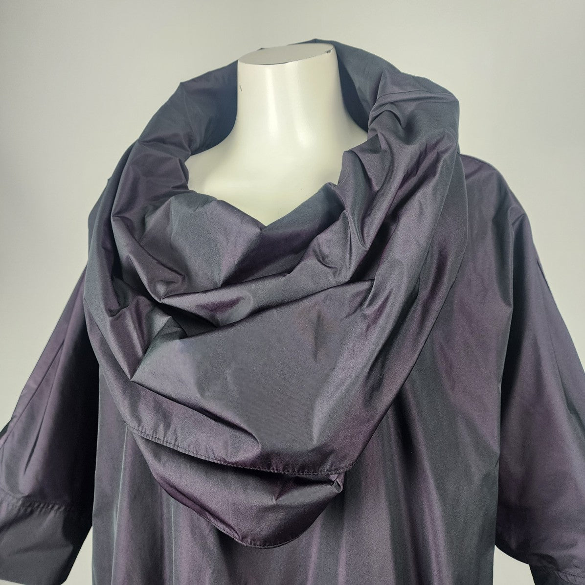 igor Purple Metallic Cowl Neck Balloon Hem Top Size S/M